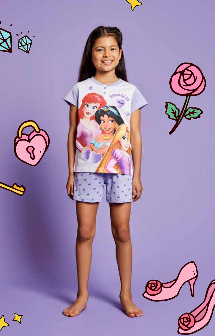 PIGIAMA BIMBA CORTO PRINCIPESSE BuyBuy24 Abbilgiamento e Biancheria