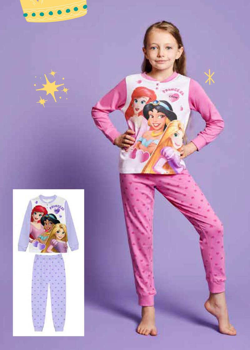 PIGIAMA BIMBA LUNGO JERSEY PRINCIPESSE BuyBuy24 Abbilgiamento e Biancheria