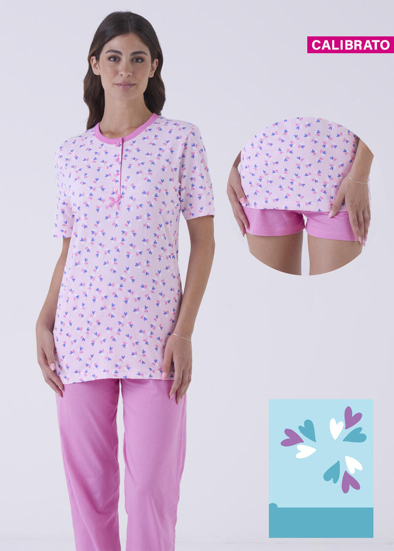PIGIAMA DONNA 3 PEZZI CALIBRATO BuyBuy24 Abbilgiamento e Biancheria