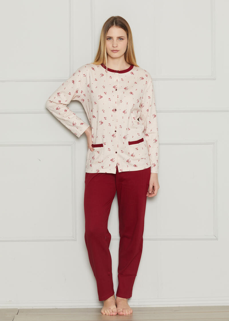 PIGIAMA DONNA INTERLOCK APERTO BuyBuy24 Abbilgiamento e Biancheria