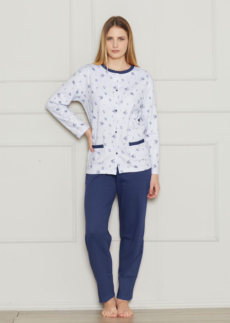 PIGIAMA DONNA INTERLOCK APERTO BuyBuy24 Abbilgiamento e Biancheria