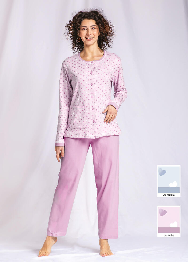 PIGIAMA DONNA INTERLOCK APERTO BuyBuy24 Abbilgiamento e Biancheria
