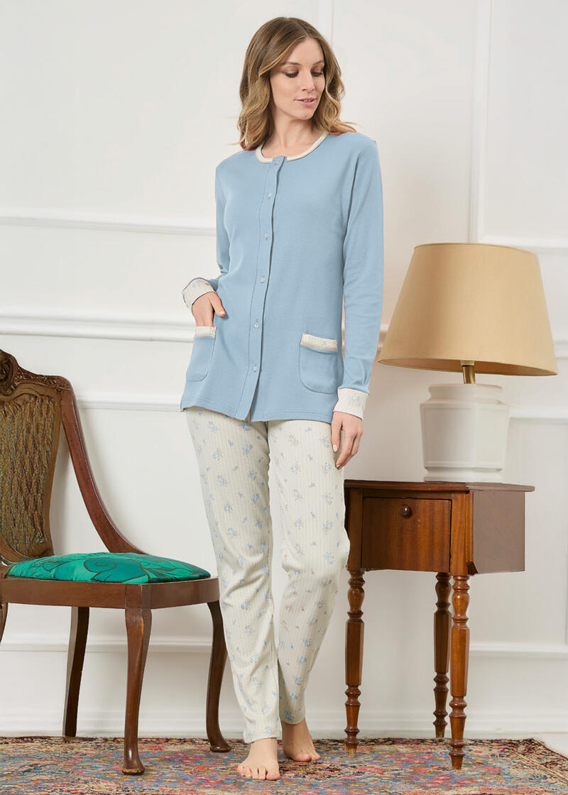PIGIAMA DONNA INTERLOCK APERTO BuyBuy24 Abbilgiamento e Biancheria