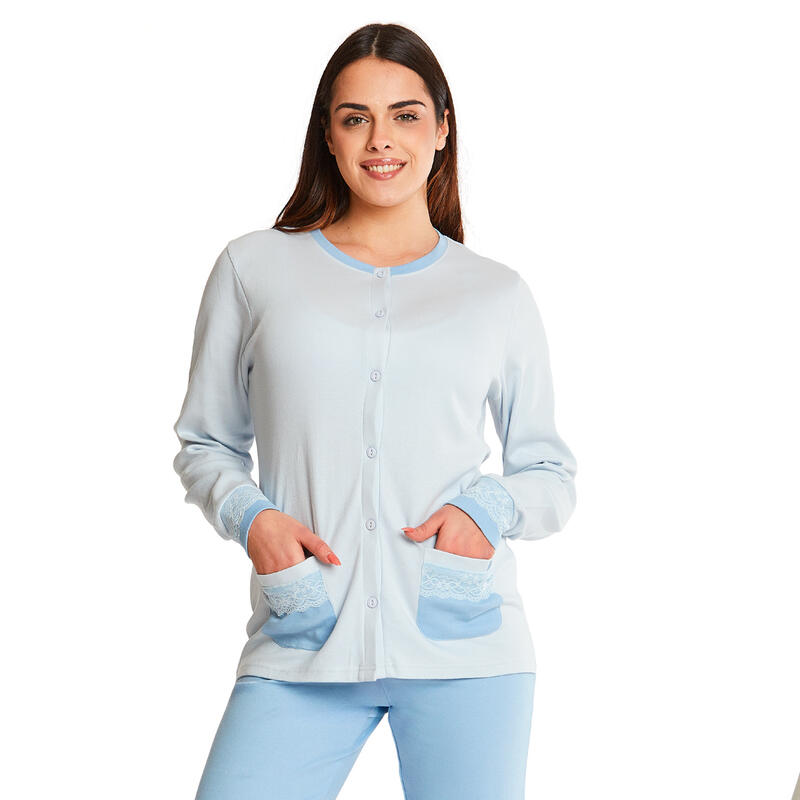 PIGIAMA DONNA INTERLOCK APERTO BuyBuy24 Abbilgiamento e Biancheria