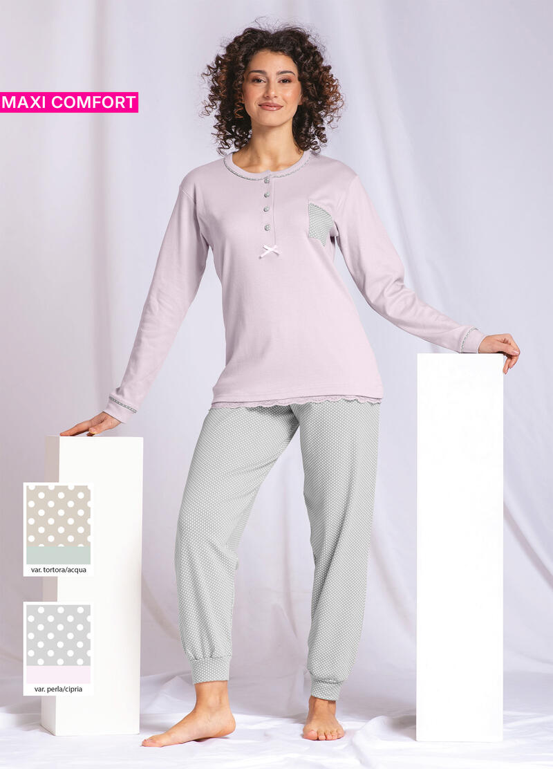 PIGIAMA DONNA INTERLOCK CALIBRATO BuyBuy24 Abbilgiamento e Biancheria