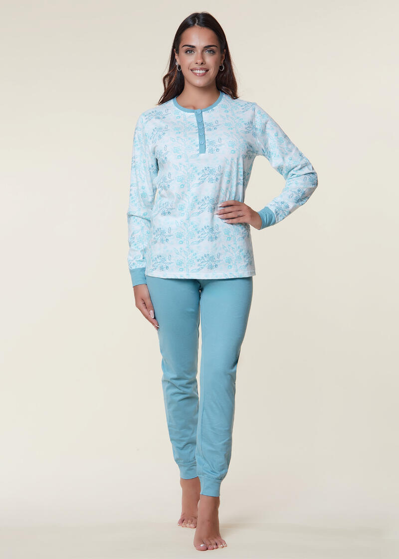 PIGIAMA DONNA LUNGO JERSEY BuyBuy24 Abbilgiamento e Biancheria