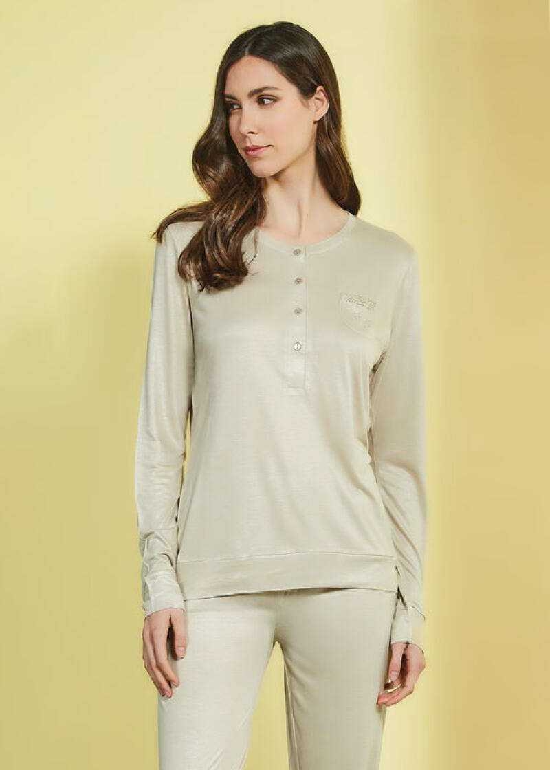 PIGIAMA DONNA LUNGO JERSEY BuyBuy24 Abbilgiamento e Biancheria