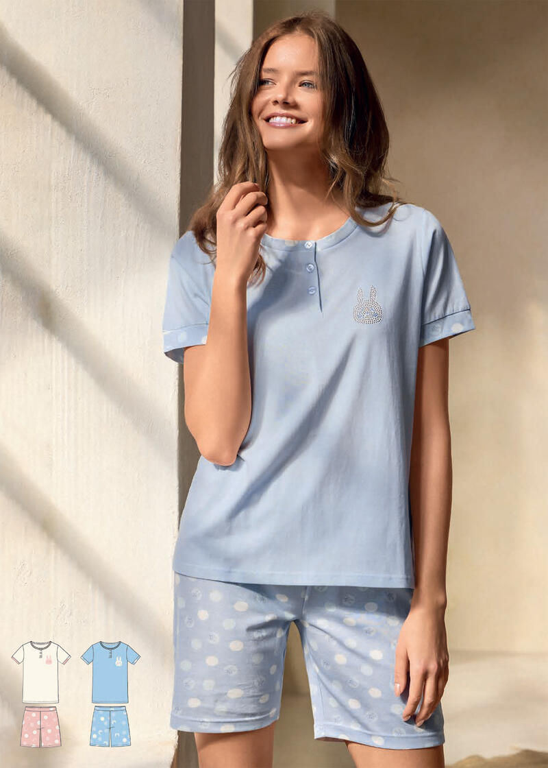 PIGIAMA DONNA MEZZA MANICA PANTALONCINO BuyBuy24 Abbilgiamento e Biancheria
