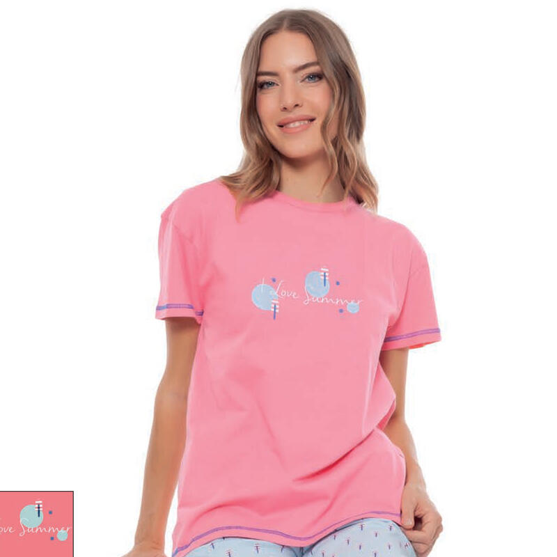 PIGIAMA DONNA MEZZA MANICA PINOCCHETTO BuyBuy24 Abbilgiamento e Biancheria