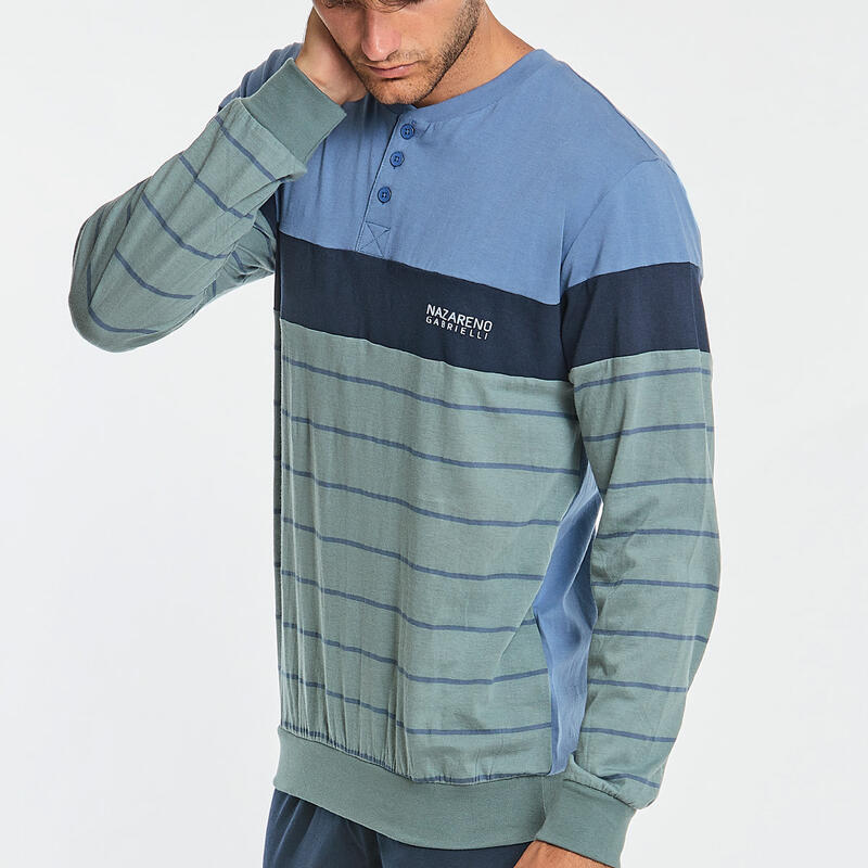 PIGIAMA UOMO LUNGO JERSEY BuyBuy24 Abbilgiamento e Biancheria