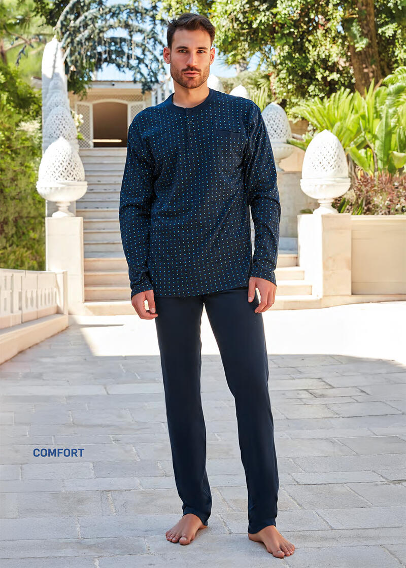 PIGIAMA UOMO LUNGO JERSEY CALIBRATO BuyBuy24 Abbilgiamento e Biancheria