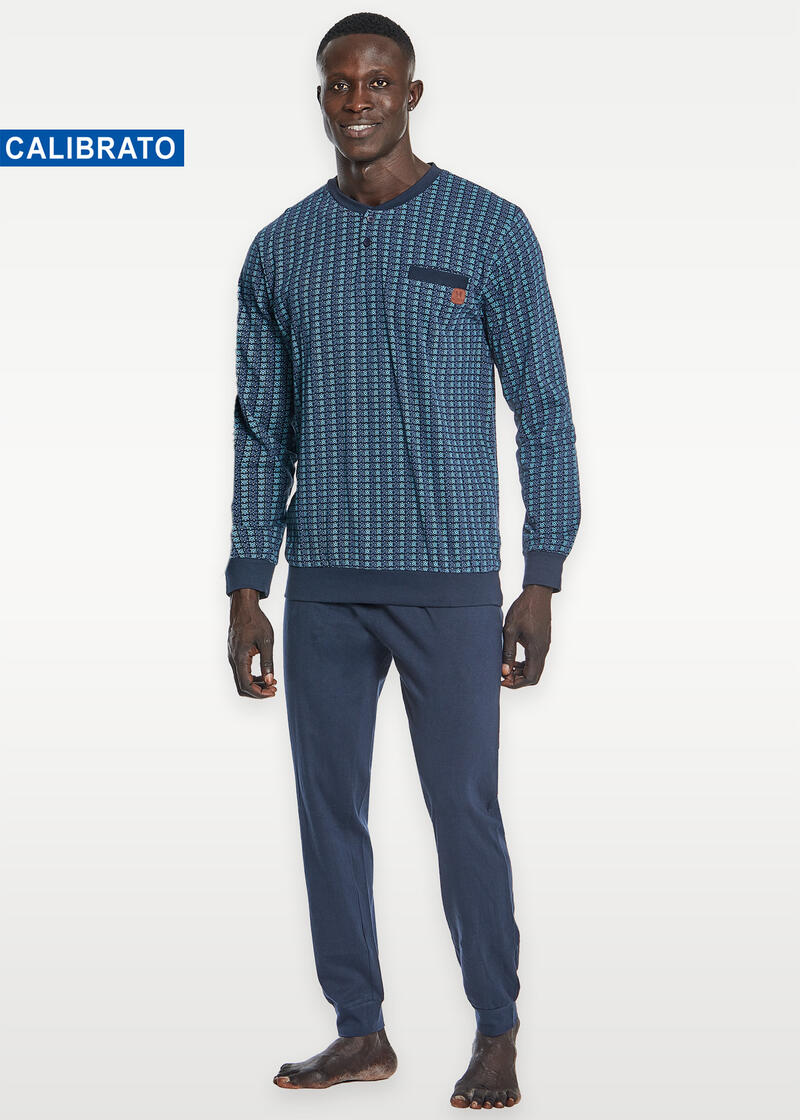 PIGIAMA UOMO LUNGO JERSEY CALIBRATO BuyBuy24 Abbilgiamento e Biancheria