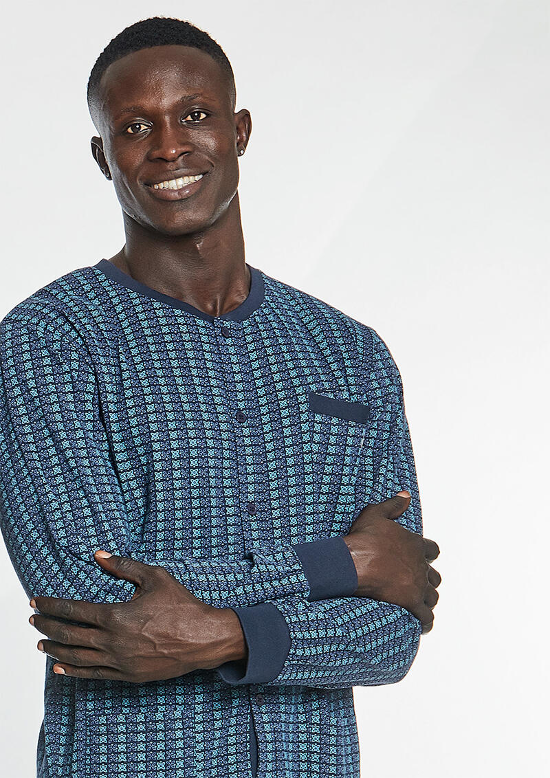 PIGIAMA UOMO LUNGO JERSEY CALIBRATO BuyBuy24 Abbilgiamento e Biancheria