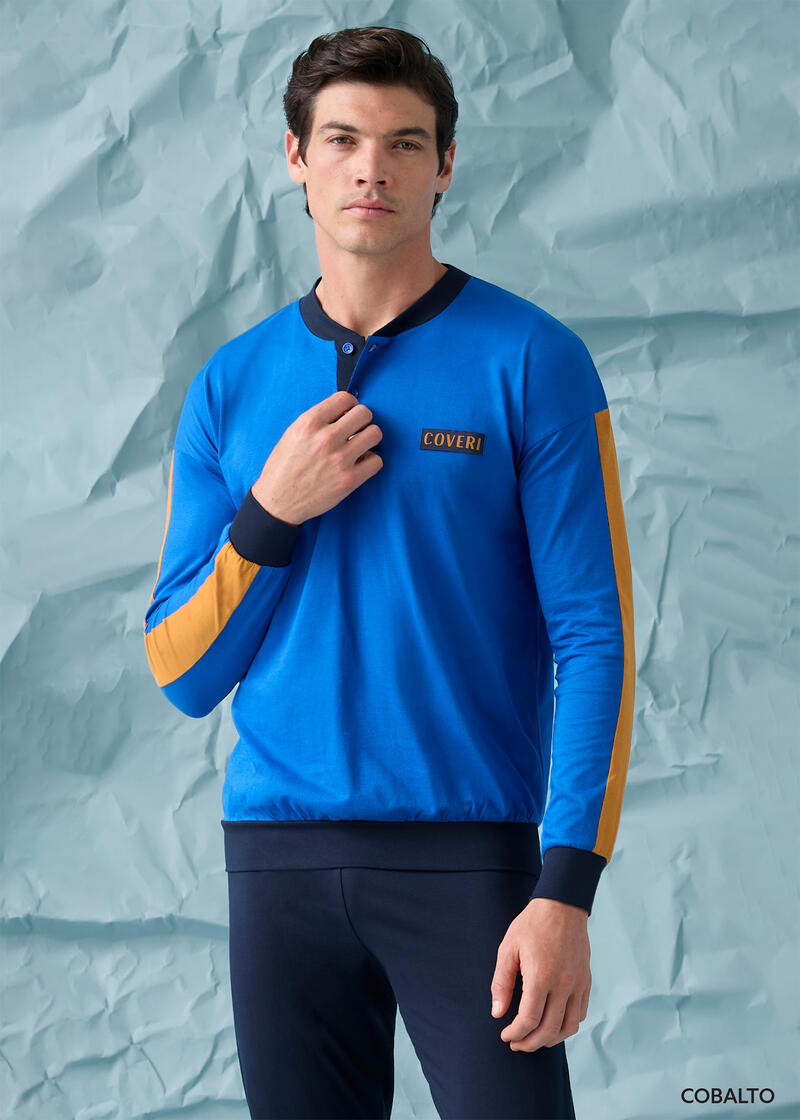 PIGIAMA UOMO LUNGO JERSEY ENRICO COVERI BuyBuy24 Abbilgiamento e Biancheria