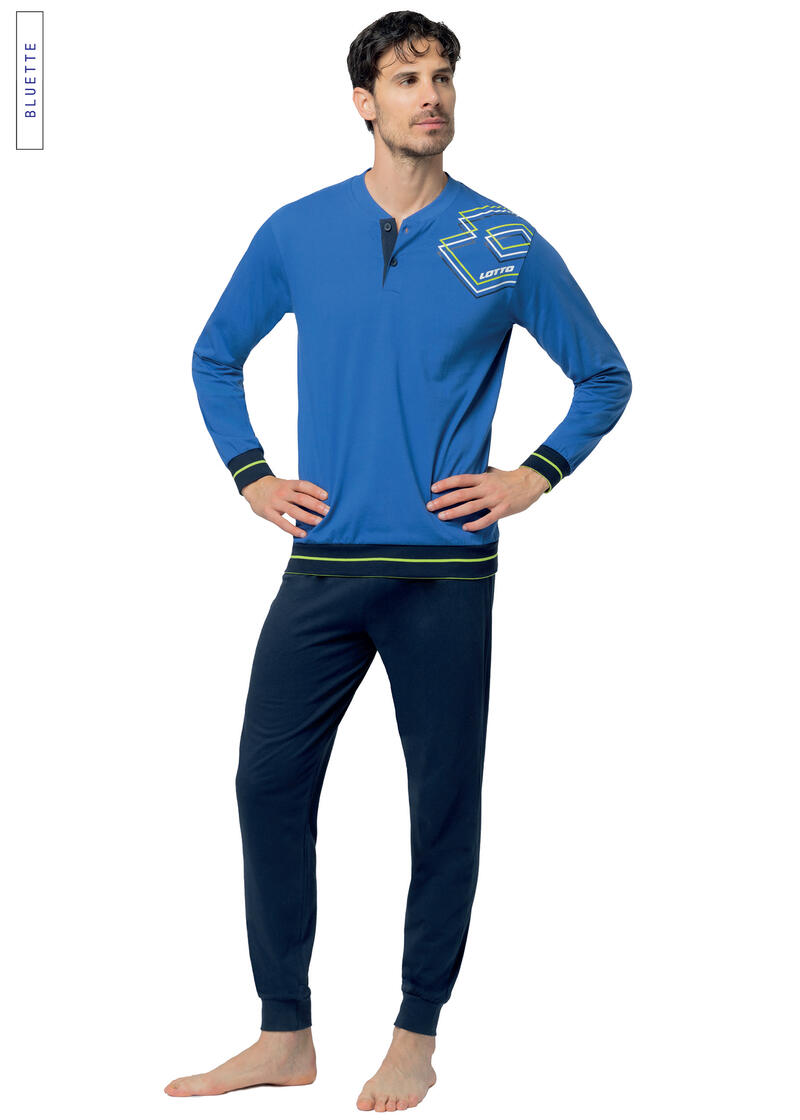 PIGIAMA UOMO LUNGO JERSEY LOTTO BuyBuy24 Abbilgiamento e Biancheria