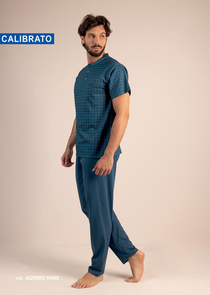 PIGIAMA UOMO MEZZA MANICA PANTALONE LUNGO CALIBRATO BuyBuy24 Abbilgiamento e Biancheria