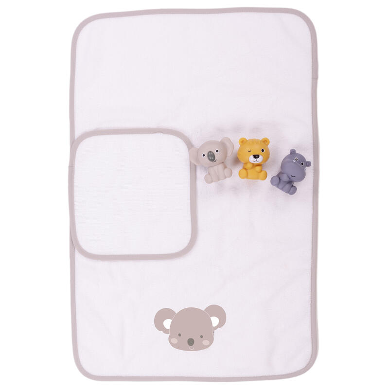 SET 4 PEZZI CON ASCIUGAMANO MICROFIBRA LAVETTA E GIOCHINO BuyBuy24 Abbilgiamento e Biancheria