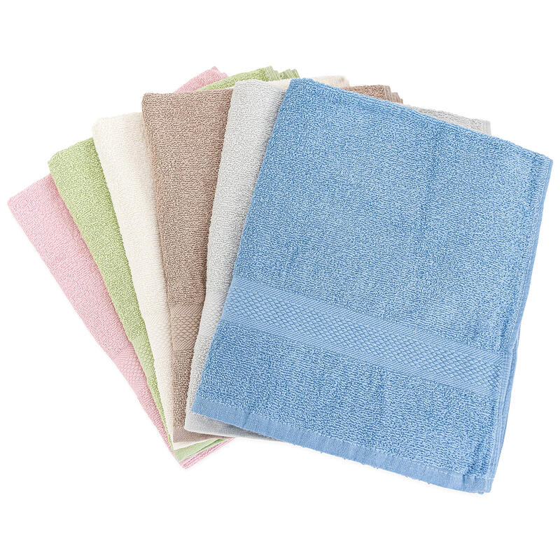 SET 6 ASCIUGAMANI VISO SPUGNA CM 55X100 COLORI CHIARI BuyBuy24 Abbilgiamento e Biancheria