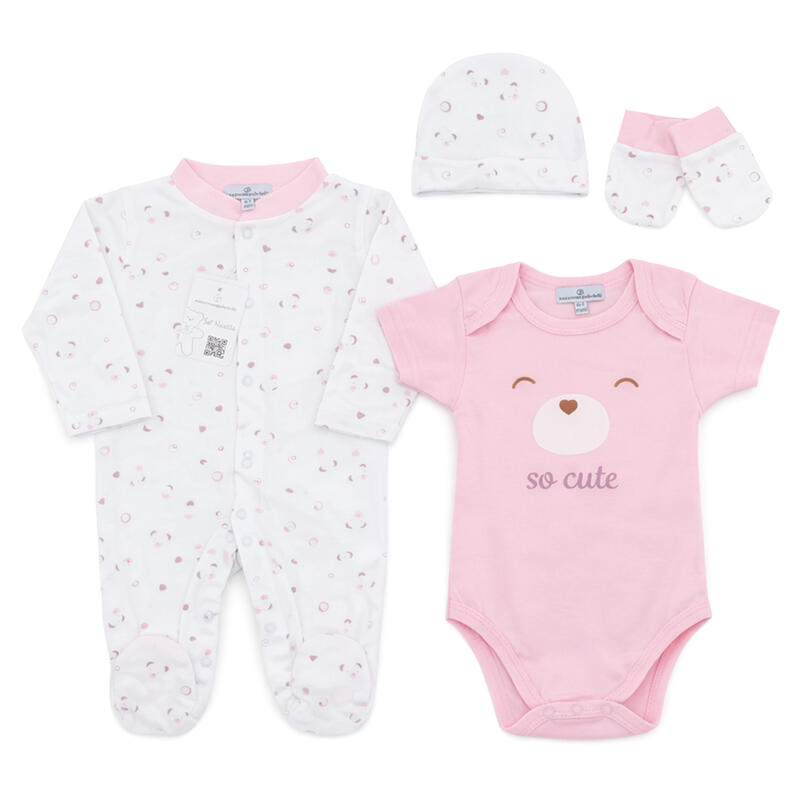 SET CORREDINO PRIMA NASCITA 4 PEZZI IN COTONE BuyBuy24 Abbilgiamento e Biancheria