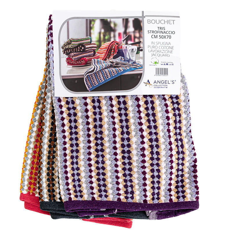 SET STROFINACCI DA 3 PEZZI IN SPUGNA JAQUARD BuyBuy24 Abbilgiamento e Biancheria