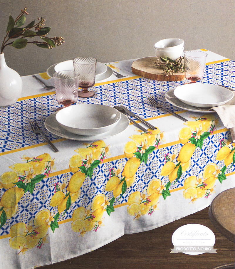 TOVAGLIA 6 POSTI IN COTONE PANAMA STAMPATA CM 150X180 BuyBuy24 Abbilgiamento e Biancheria