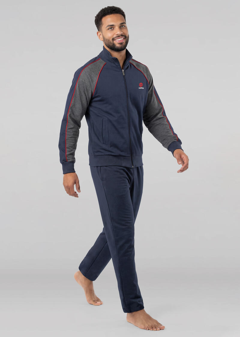 TUTA UOMO FELPA LOTTO GARZATA FULL ZIP BuyBuy24 Abbilgiamento e Biancheria