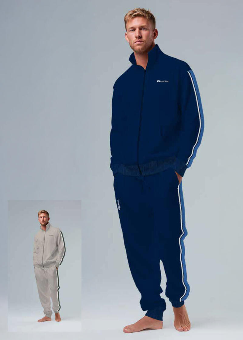 TUTA UOMO FELPA NON GARZATA FULL ZIP BuyBuy24 Abbilgiamento e Biancheria